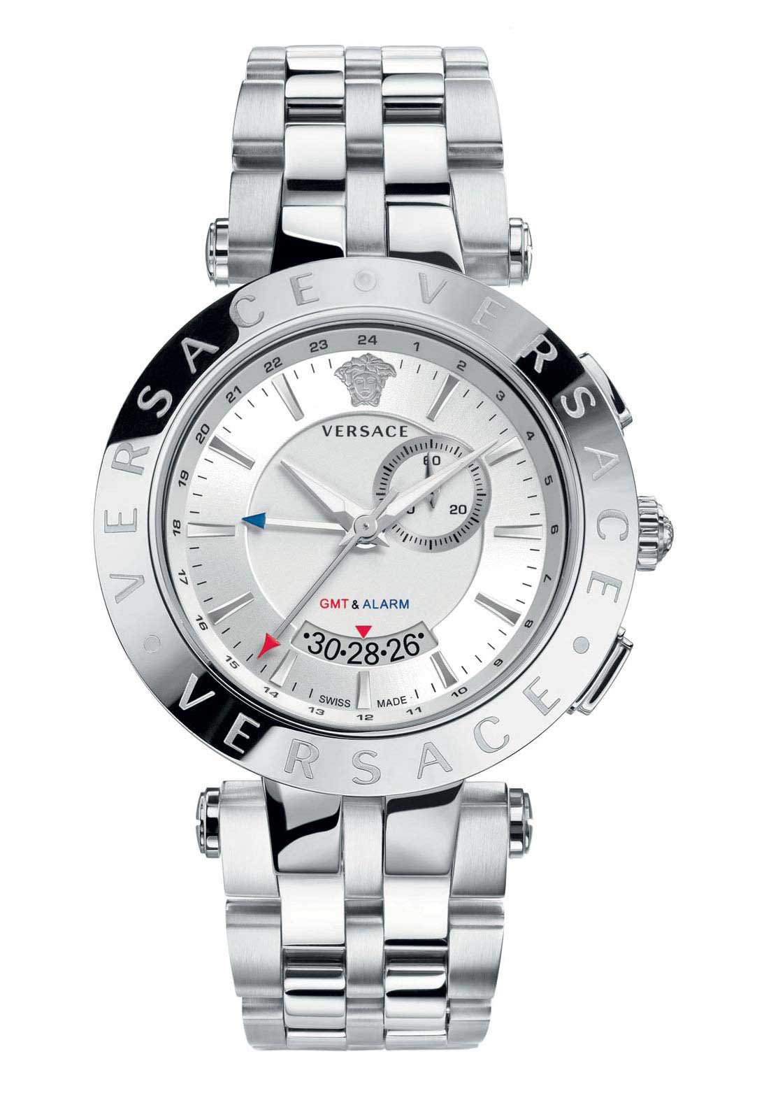 Versace QUARTZ GMT watch 8176-1990 WHITE/SILVER DIAL